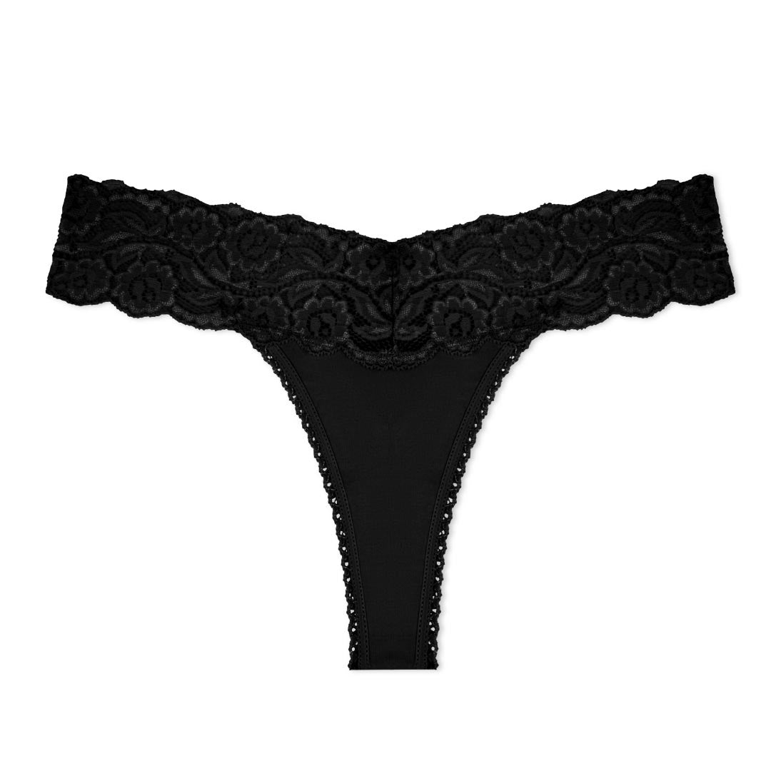 Cotton Spandex Lace Thong Lace Panties René Rofé