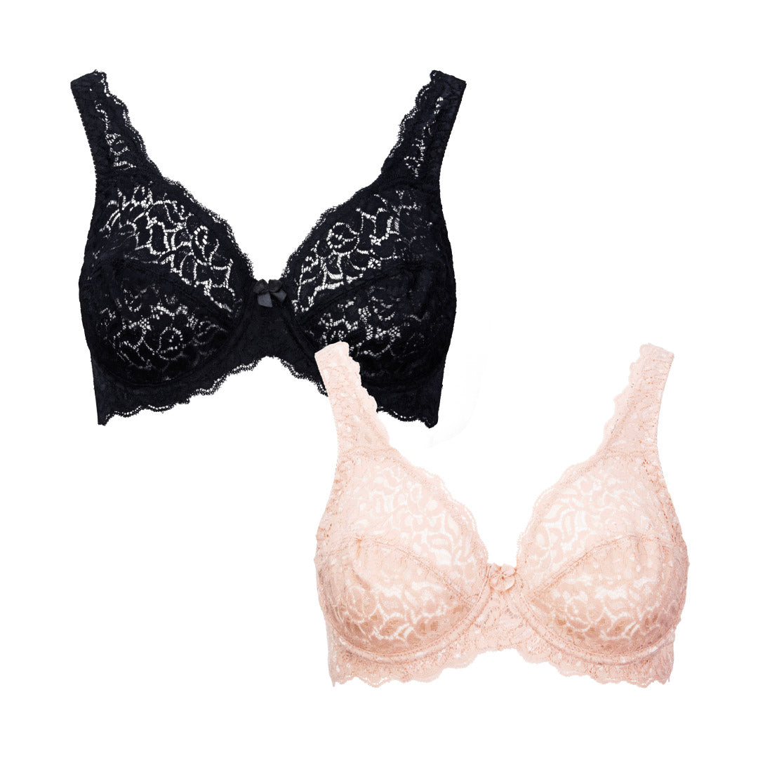 2-pack lace bralettes