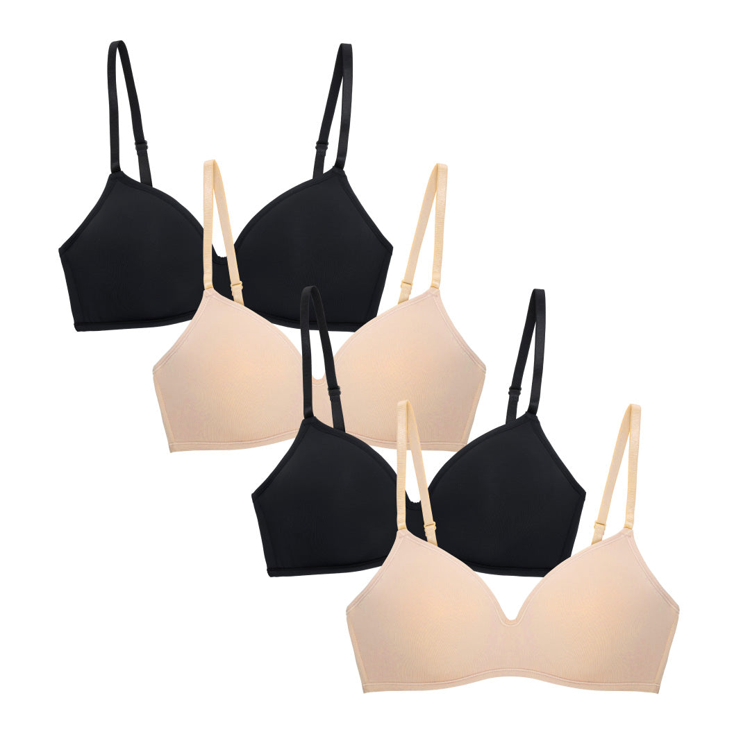 Nude And Black Bra And Panty Set