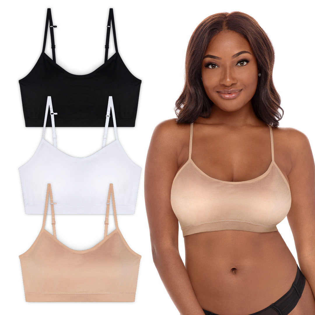 3Pcs Women's Sports Bras Intimates with Pads Plus Size Bras for