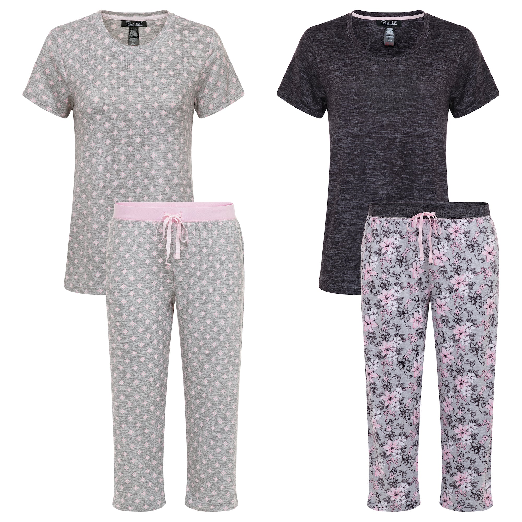 Women s Hacci Capri Sleepwear Set 2 Pack Capri Loungewear