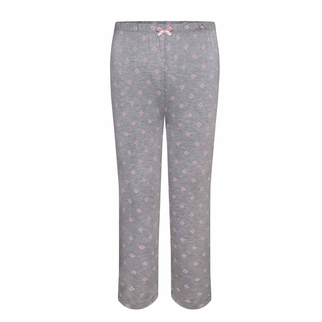 Printed 2-piece capri pajama set, grey hearts, small (S). Colour: grey.  Size: s