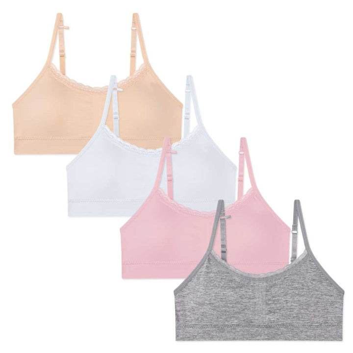 Rene Rofe Girls' Wireless Molded Bras with Adjustable Straps (4 Pack) – S&D  Kids