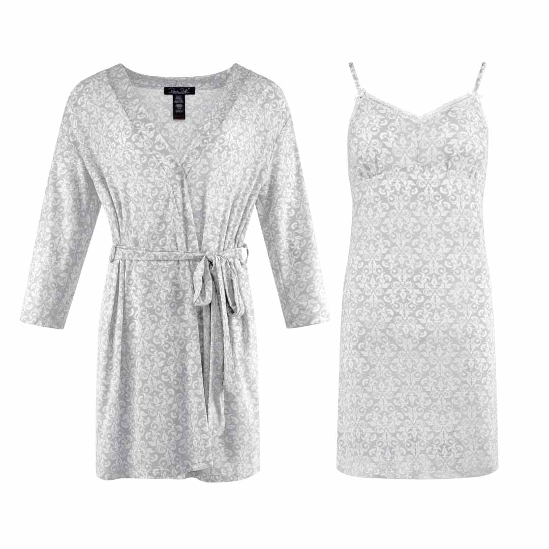 Robe and Chemise Set 2 Piece Set Loungewear Sleepwear Ren Rof