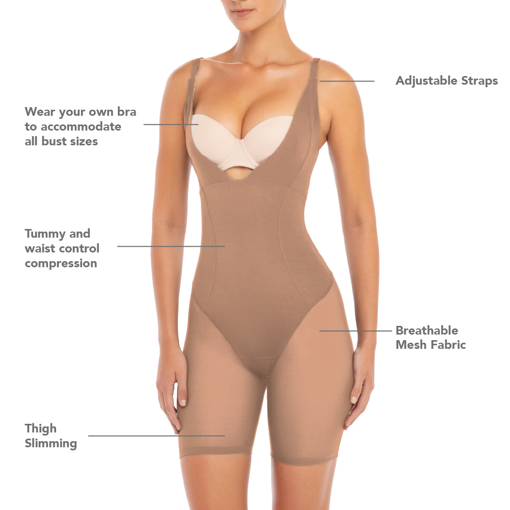 Women Fajas Body Shaper Shapewear Wear Your Own Bra Open Bust Bodysuit  Slimming