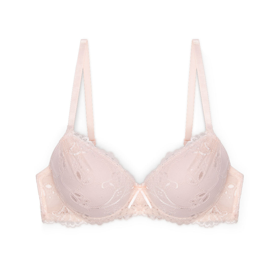 Rene Rofe 3 Pack - Double Push Up Bras - Floral Lace Underwire Value Pack  Bras, Nude, 34C : : Fashion