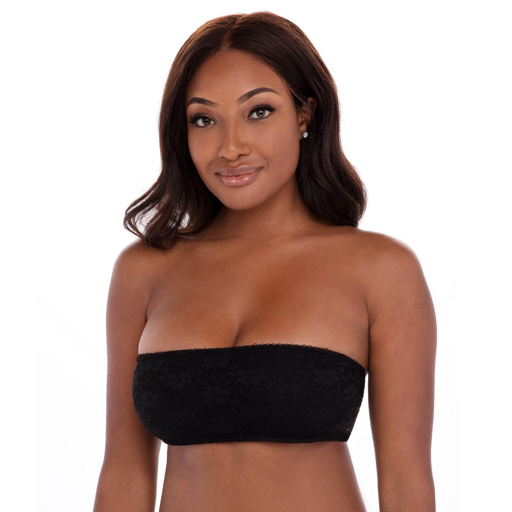 LACE BRALETTE WITH REMOVABLE BRA PADS BLACK