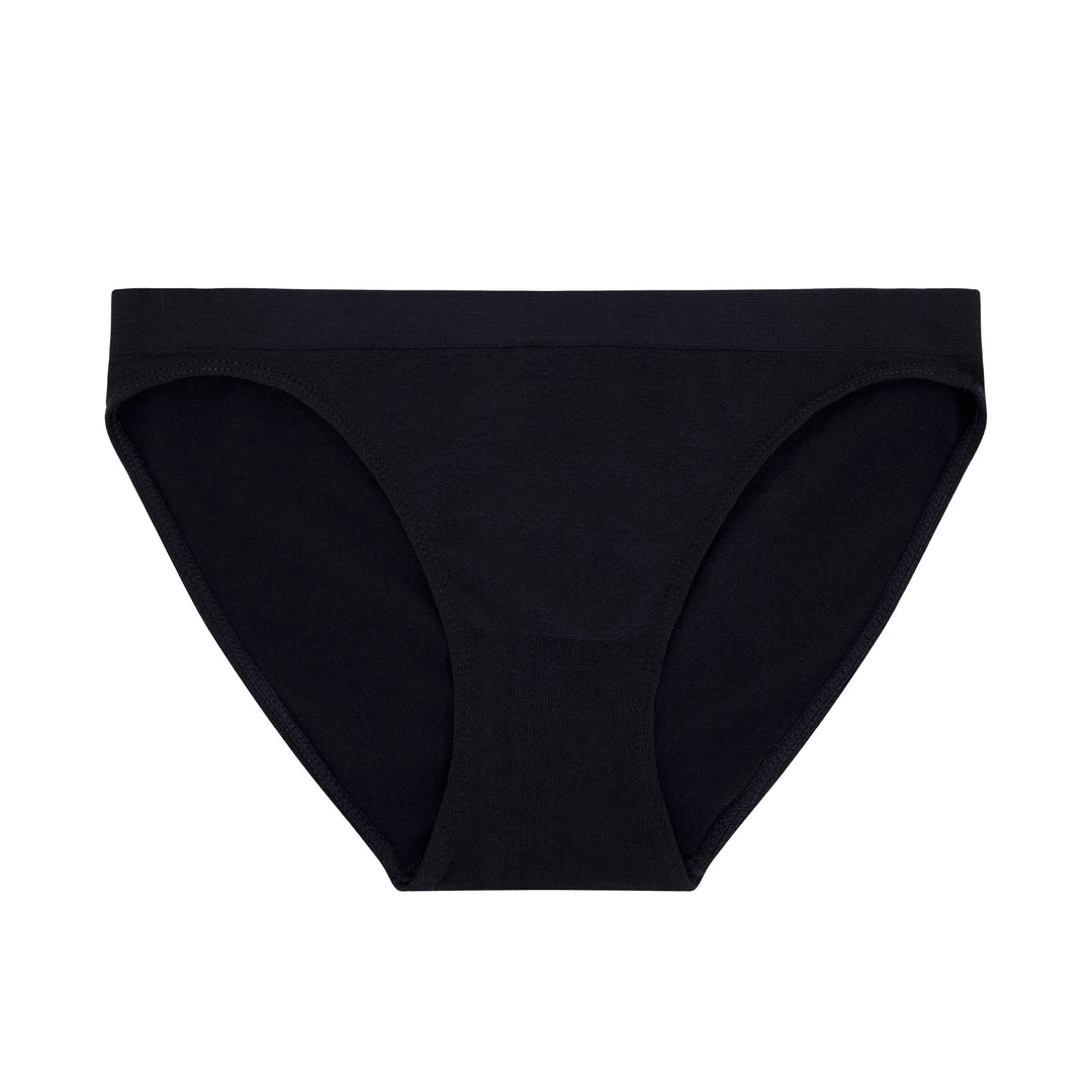 Buy MERSODA Black Polyester and Spandex Thong Bikini Underwear - S