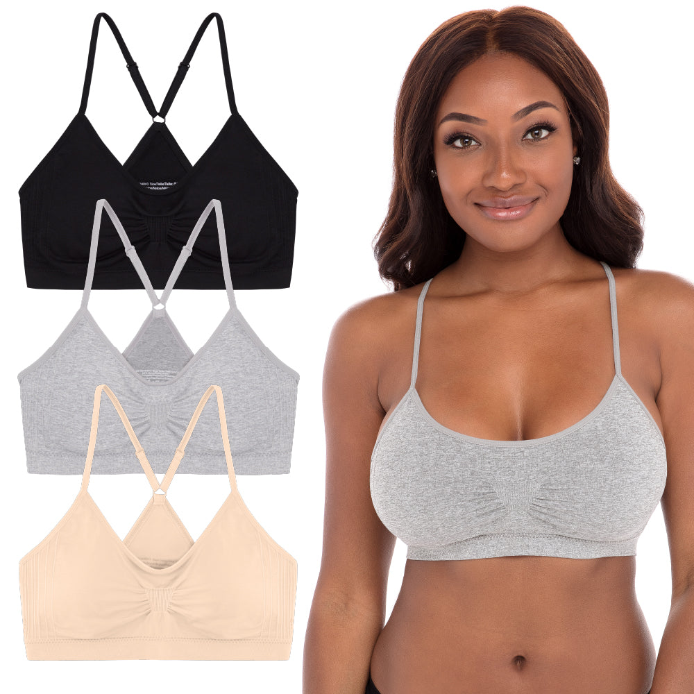 3 Pack Women's Strappy Sports Bras with Removable Italy