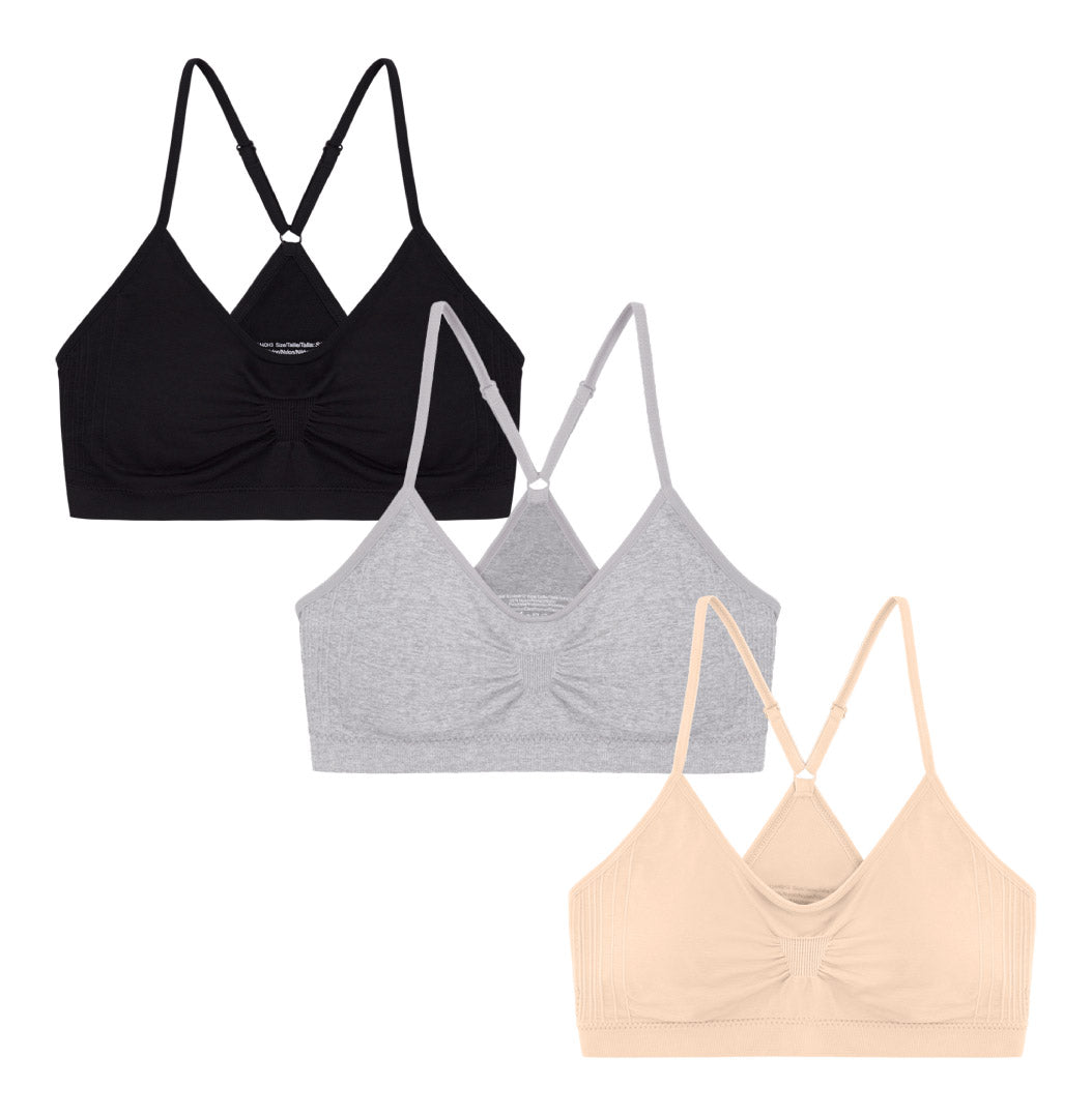 Buy CHILEELIFE Cotton Blend Casual Non-Padded Full Coverage Wire Free  Colorblock Sports Bra for Women (Multicolor, 30A) (Pack of 3) at