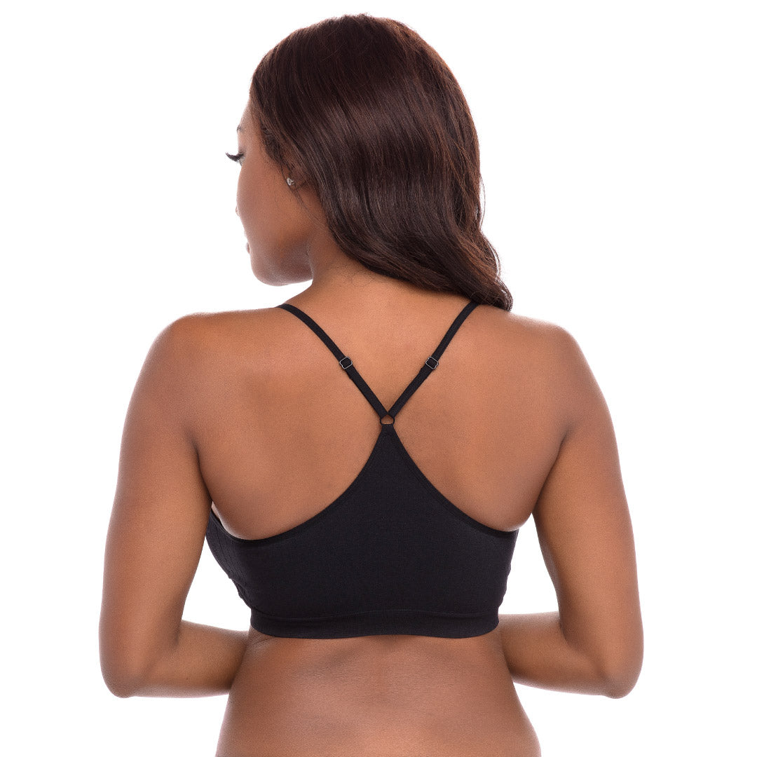 Womens Shirred Front Sport Bra with Removable Bra Pads, Style FT438, 2-Pack  