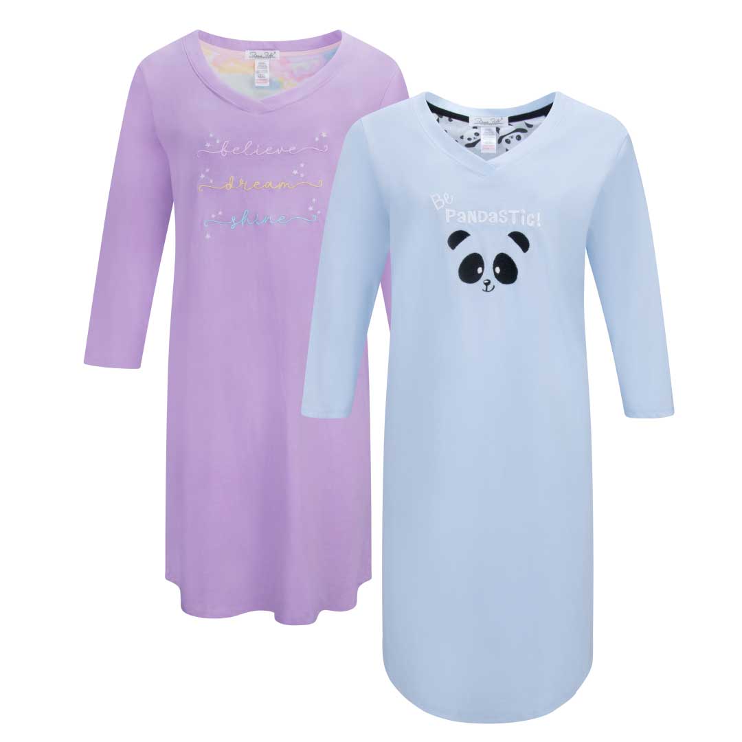 Women's 3/4 Sleeve Cotton Nightshirt - Women's Sleepwear