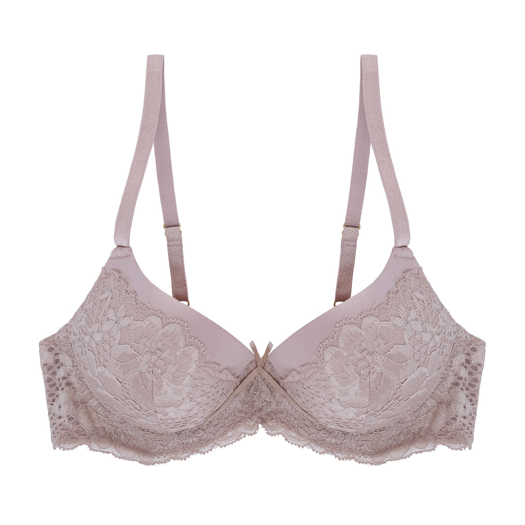 Non-padded Underwire Lace Bra - Dusty rose - Ladies
